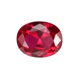 Factory Price Oval Shape 7x10mm 8x10mm 10x12mm Various Size Ruby Color Corundum Gemstone