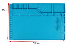 S-180 55X35Cm BGA Bantalan Silikon Isolasi Panas Ponsel PC Komputer Perbaikan Pistol Udara Panas Stasiun Tikar BGA Alat Perbaikan Solder