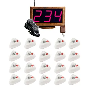 1 screen receiver and 20 calling buttons, Small Host Wireless Calling System Receiver Display for restaurant, cafe, hotel