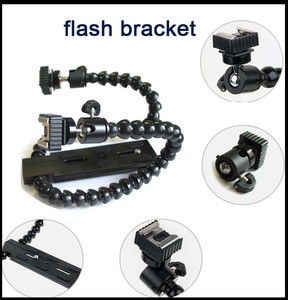 Dudukan Braket Kamera Lengan Ganda Fleksibel, Dua Dudukan Sepatu Panas, Aksesori Menembak Makro Fotografi - Product Image 3