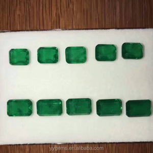 Đồ trang sức thời trang Set 6x8 mét vuông mặt ngọc lục bảo tổng hợp đá quý đá Ruby Hạt Vòng Cổ thiết kế giá tại Ấn Độ - Product Image 3