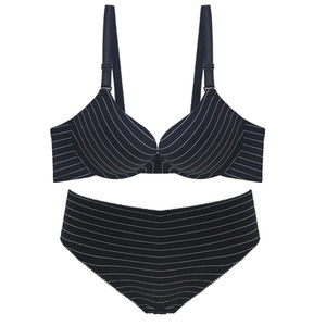 Nuevo diseño de ropa interior barata Sexy Push up <span class=keywords><strong>Sujetador</strong></span> sin frente Niñas Conjunto de <span class=keywords><strong>sujetador</strong></span> de tamaño a rayas - Product Image 2