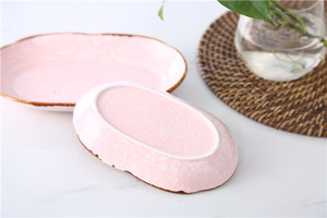 Wholesale Customized High Quality Unique Retro Decorative <strong>Small</strong> Dessert Dish Oval Korean <strong>Plate</strong> for <strong>Dinner</strong> - Product Image 4