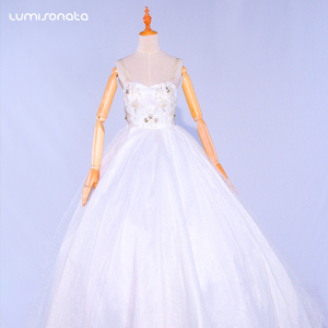 Nouvelle <span class=keywords><strong>robe</strong></span> <span class=keywords><strong>de</strong></span> <span class=keywords><strong>mariée</strong></span> élégante pour bébé fille, modèle printemps, blanche, avec éclairage LED, fibre optique - Product Image 5
