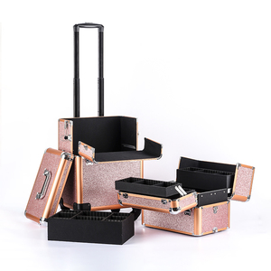 Commercio all'ingrosso di alluminio portatile da viaggio partible <span class=keywords><strong>trucco</strong></span> <span class=keywords><strong>valigia</strong></span> per le ragazze - Product Image 4