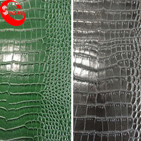 Tissu en cuir synthétique pour sac en PVC, motif animal de Crocodile en relief, fournisseur en gros de chine