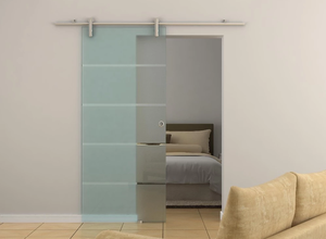 Nhôm & Anodize Foot Sliding Barn Door/Glass Door Phần Cứng Theo Dõi Set-Heavy Duty DIY Dễ Dàng Cài Đặt Ultra Smooth Quiet Rail Kit - Product Image 5