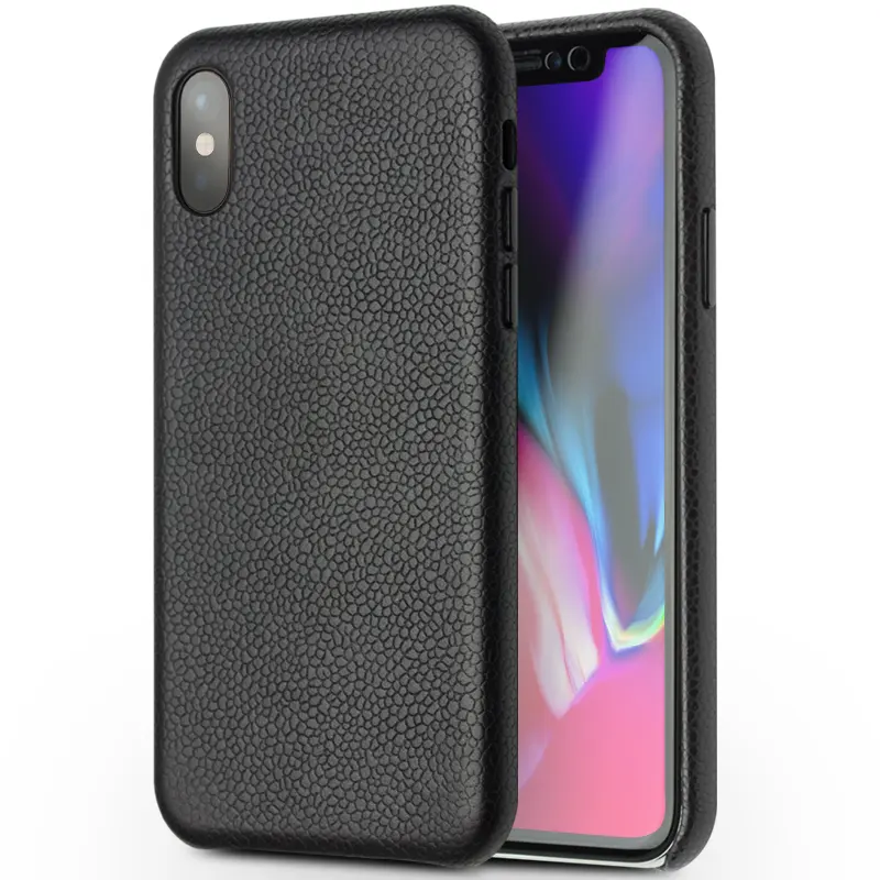 2017 QIALINO Fashion Design Leather Back Case Cover for iPhone X
