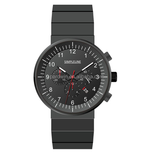 Montre en verre saphir minimaliste, accessoire d'une lentille de 50 mètres, résistante à l'eau avec fermoir à déploiement, chronographe à Quartz - Product Image 4