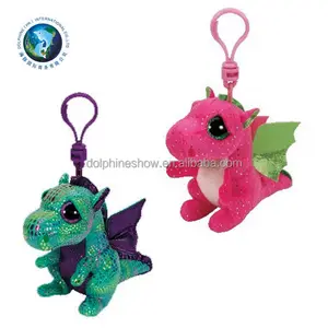 Cheap Stuffed Animal Plush Green And Pink Dinosaur Keychain Pendant Brand LOGO Big Eyes Soft Plush MINI Dinosaur Toys
