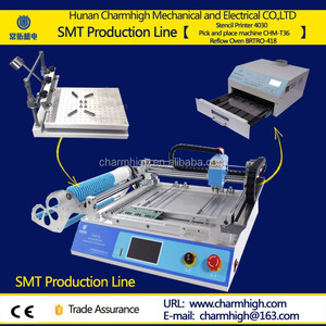 Small Smt LedProduction linie: 3040 Solder Printer + CHM-T36 Pick und Place Machine + Reflow Oven CHMRO-420 Discount!