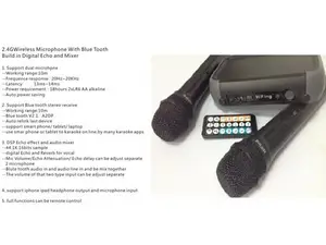 Bluetooth microfone de mão 2.4 G sistema de microfone sem fio