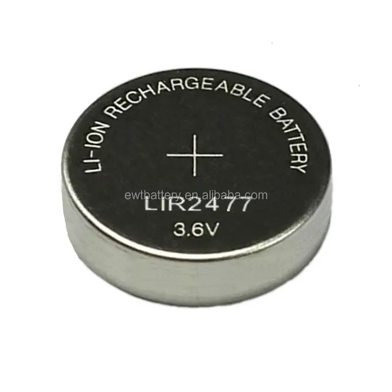 Rechargeable button cell LIR2450 3.6V li-ion coin cell 2450