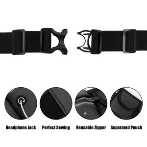 Riñonera de neopreno para correr, ligera, para deporte al aire libre, con conector para auriculares - Product Image 3