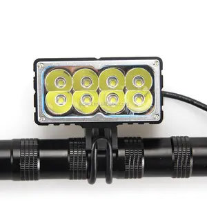 8LED Front Head Bike Bicycle light Cycling Rechargeable Light Headlamp & Waterproof battery pack