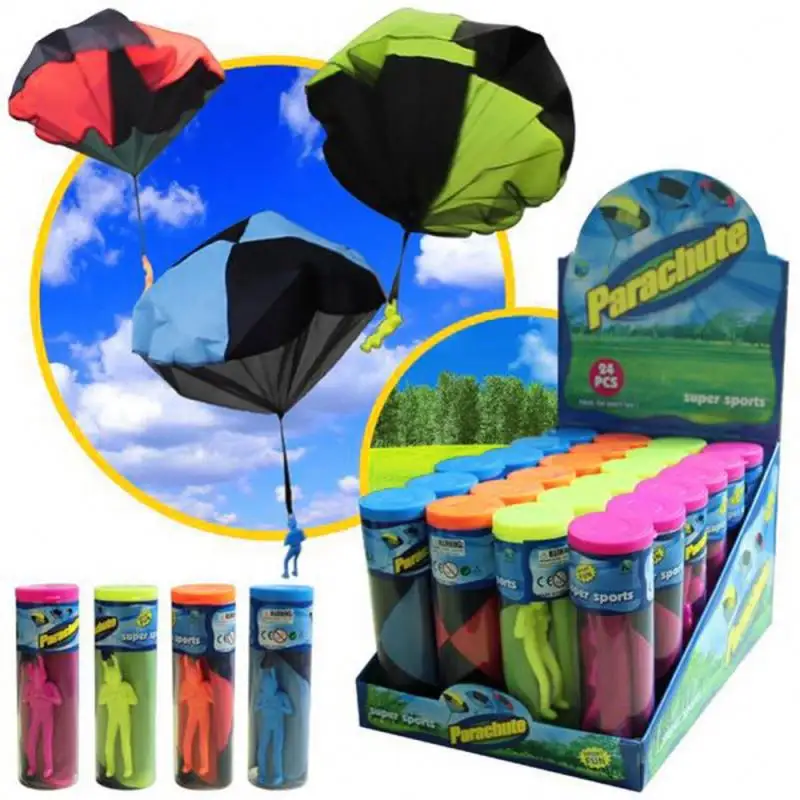 Mini Hand Throwing Parachute Outdoor Sports Fly Toy Educational Kids Playing Soldier Parachute Toy