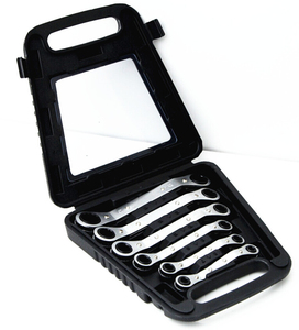 Quality Flat Reversible <strong>Ring</strong> Ratchet Wrench <strong>Spanner</strong> <strong>Set</strong> 6-19mm Hand Tool Kit - Product Image 3