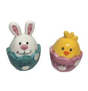 Bunny and Chick Easter Ceramic Hochwertiges Salz-und Pfefferstreuer-Set