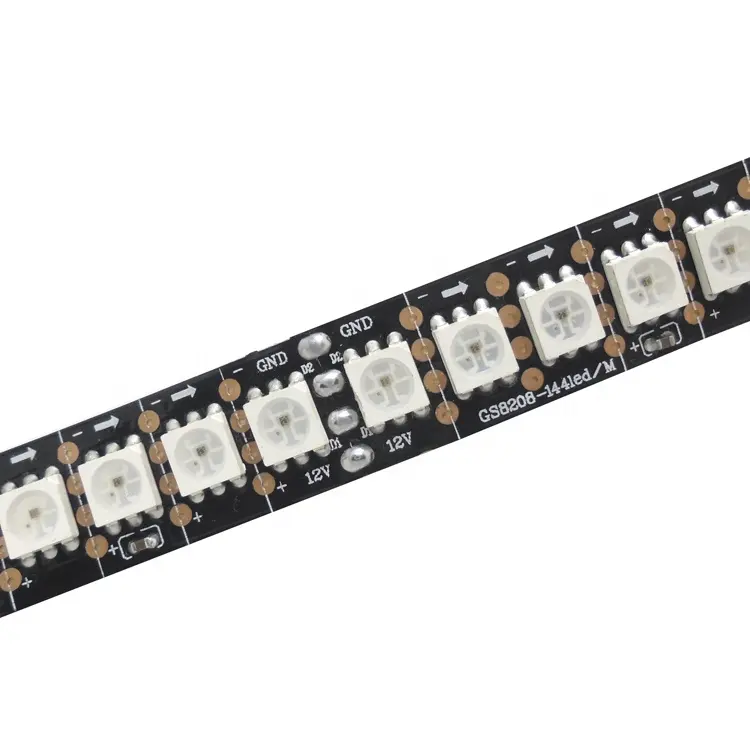 LED intelligente RGB GS8208 12V 144 pixels par mètre chaque bande LED adressable