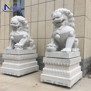 Personalizado grande granito chinês Foo Dog Estátua Moderna Outdoor Garden Foo Dog Escultura Handmade Natural Mármore Animal Pedra Escultura - Product Image 1