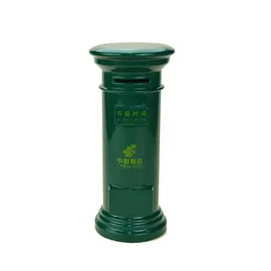 Custom Metal Money Box Green Post Box Coin Bank Mailbox Money Saving Box