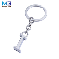 Porte-clés personnalisé en alliage avec lettres A à Z, pendentif de sac à main, pour téléphone, décoration de voiture, porte-clés en métal avec lettre D, pièces