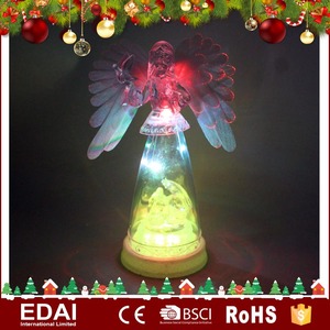 High quality led light Christmas ornament acrylic Angel with optical fiber wing - Product Image 2