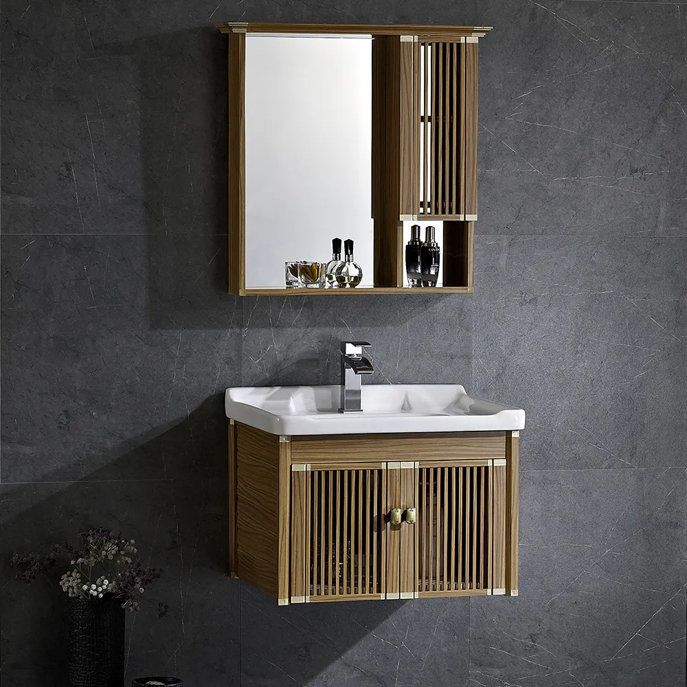 Tianchao — nouveau meuble de salle de bain moderne, armoire de lavabo en aluminium avec évier en céramique, équipement de WC, bon marché