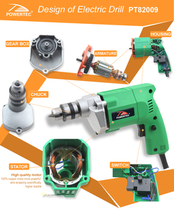 Perceuse électrique manuelle <span class=keywords><strong>POWERTEC</strong></span> PT82009 OEM 300w 10mm - Product Image 3