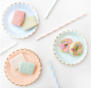 Assiettes en papier jetables biodégradables à personnaliser, pièces, écologiques, impression de fête d'anniversaire, plaques en papier <span class=keywords><strong>Pastel</strong></span> - Product Image 3