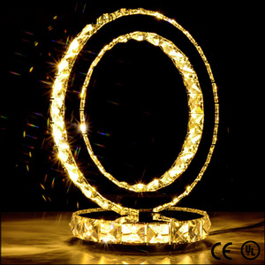 Classique Européenne Conception Ronde Anneau Table Lampe de Lecture De Chevet Crystal Light Pour La Maison et Hôtel - Product Image 3