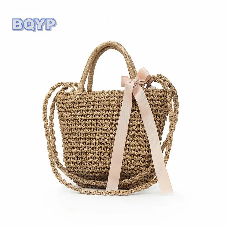 Hotsale fashion summer beach bags recycled straw clutch bag