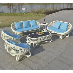 Gartenmöbel nette oval egg design sofa set PE rattan garten verwenden sitzgruppe terrasse möbel