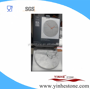 Artículos para el hogar <span class=keywords><strong>Hotel</strong></span> decorativos de piedra natural barato blanco negro relojes de pared - Product Image 4