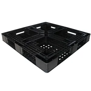 Đầy Đủ Chu Vi Cơ Sở 1200X1000X125 Mét Duy Nhất Phải Đối Mặt Sử Dụng Đen Nhựa Xuất Khẩu Pallet