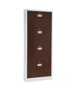 Conception Simple pas cher noir 4 couches en acier verrouillable armoire à <span class=keywords><strong>chaussures</strong></span> - Product Image 5