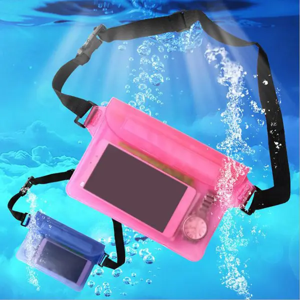 Durable Portable Swimming PVC Waterproof Bag For Mobile Phone, Waterproof Waist Bag Underwater Pouch For iPad Tablet Case