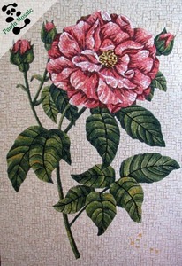 mb smm123 Trung Quốc đẹp kính khảm thủ công hoa tường bức tranh tường gạch hoa mẫu đơn mẫu khảm ngói hình ảnh - Product Image 5