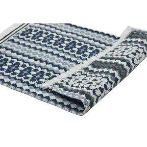 Blue & White Fabric Cotton Placemats Table Mat Easy zu Clean Heat Resistant Woven Vinyl Square Placemats