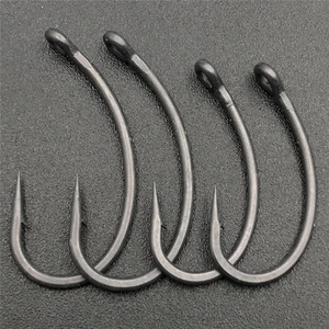 Hameçon de pêche pour <span class=keywords><strong>chod</strong></span>-<span class=keywords><strong>carpe</strong></span>, outils de marque de qualité pour conception de pinces à cheveux, tige incurvée, revêtement ptf - Product Image 1
