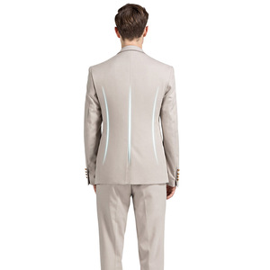 WB015 abito da cerimonia per <span class=keywords><strong>uomo</strong></span> <span class=keywords><strong>Beige</strong></span> abito da sera per feste abito da cerimonia formale da <span class=keywords><strong>uomo</strong></span> Slim Fit stile inghilterra - Product Image 4