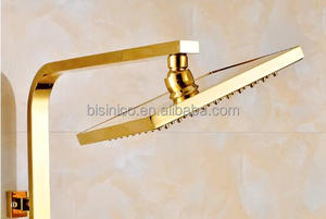 Mitigeur de <span class=keywords><strong>douche</strong></span> de salle de bain chaud et froid en cuivre de marque de luxe, ensemble de <span class=keywords><strong>douche</strong></span> et de robinet à double bain en laiton plaqué or - Product Image 6