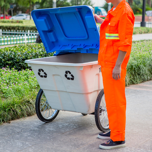 Ngoài Trời Đường Nhựa 400L Thùng Rác Có Thể Bụi Container Với Bốn Bánh Xe - Product Image 6