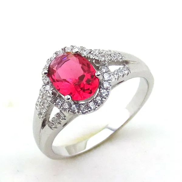 Nilai Ruby batu permata 925 perak desain cincin batu besar