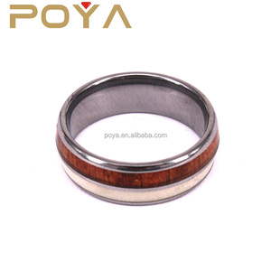 Trang Sức POYA Mới Sáng Tạo Mens Womens Vòng Gỗ Với Hươu Antler Và <span class=keywords><strong>Koa</strong></span> Gỗ <span class=keywords><strong>Inlay</strong></span> Tungsten Carbide Wedding Band Thoải Mái Phù Hợp - Product Image 3