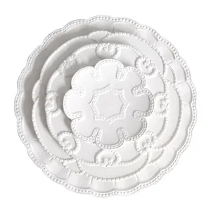 wholesale ceramic white dinner plate for wedding and restaurant