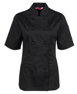 Camicia da Chef donna a maniche lunghe/corte cappotto da ristorante personalizzato moderno a manica corta - Product Image 1