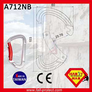 Mosquetón de aluminio Taiwan Bent Gate para deportes extremos, 23KN - Product Image 5