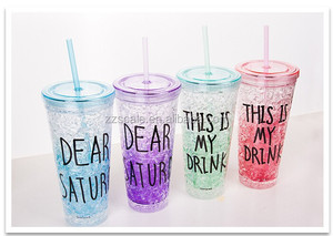 doble de plástico vaso con pajilla bonita taza con popote pajita - Product Image 3