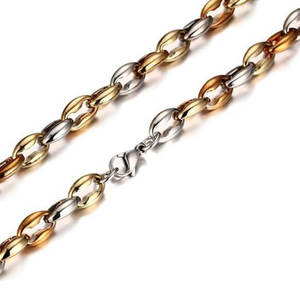 الترويجي الرجال طقم مجوهرات الفولاذ المقاوم للصدأ الرجال قلادة و سوار مجموعة اليدوية سلسلة ربط فولاذية طقم مجوهرات - Product Image 4